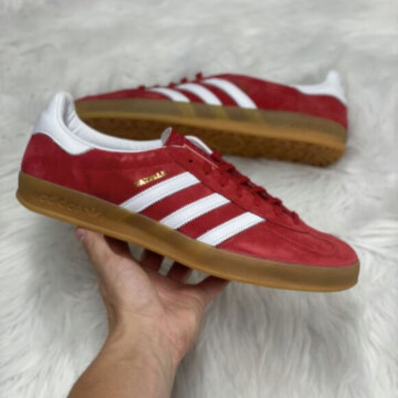 adidas Other - Adidas Gazelle Indoor Low Mens Sportswear Shoes Red H06261 NEW Size 10